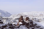 平山湖地质公园大峡谷雪景 