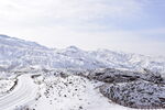 平山湖地质公园大峡谷雪景 