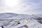 平山湖地质公园大峡谷雪景 