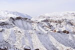 平山湖地质公园大峡谷雪景 