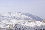 平山湖地质公园大峡谷雪景 