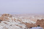 平山湖地质公园大峡谷雪景 