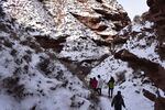 平山湖地质公园大峡谷雪景 