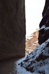 平山湖地质公园大峡谷雪景 