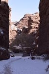 平山湖地质公园大峡谷雪景 