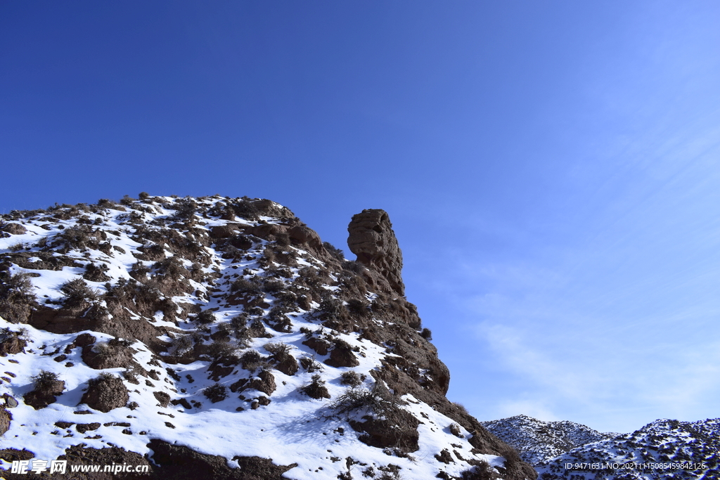 平山湖地质公园大峡谷雪景 