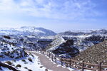 平山湖地质公园大峡谷雪景 