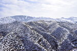 平山湖地质公园大峡谷雪景 