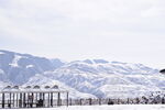 平山湖地质公园大峡谷雪景 