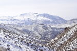 平山湖地质公园大峡谷雪景 