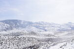 平山湖地质公园大峡谷雪景 