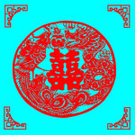 龙凤双喜剪纸