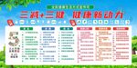 蓝色简约三减三健宣传栏宣传健康