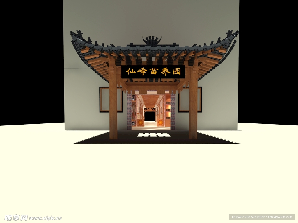 3D  效果图  中式  医院