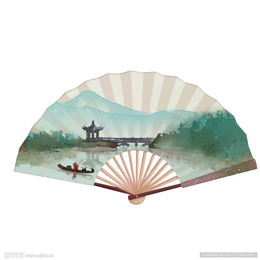 国潮风扇子素材