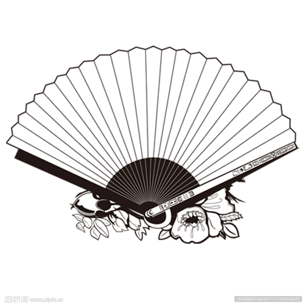 国潮风扇子素材