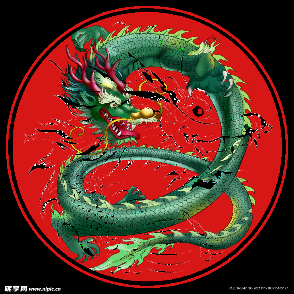 国潮龙插画  