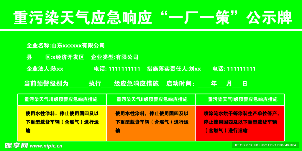 重污染天气应急响应一厂一策