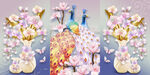 中式孔雀花瓶花卉装饰画