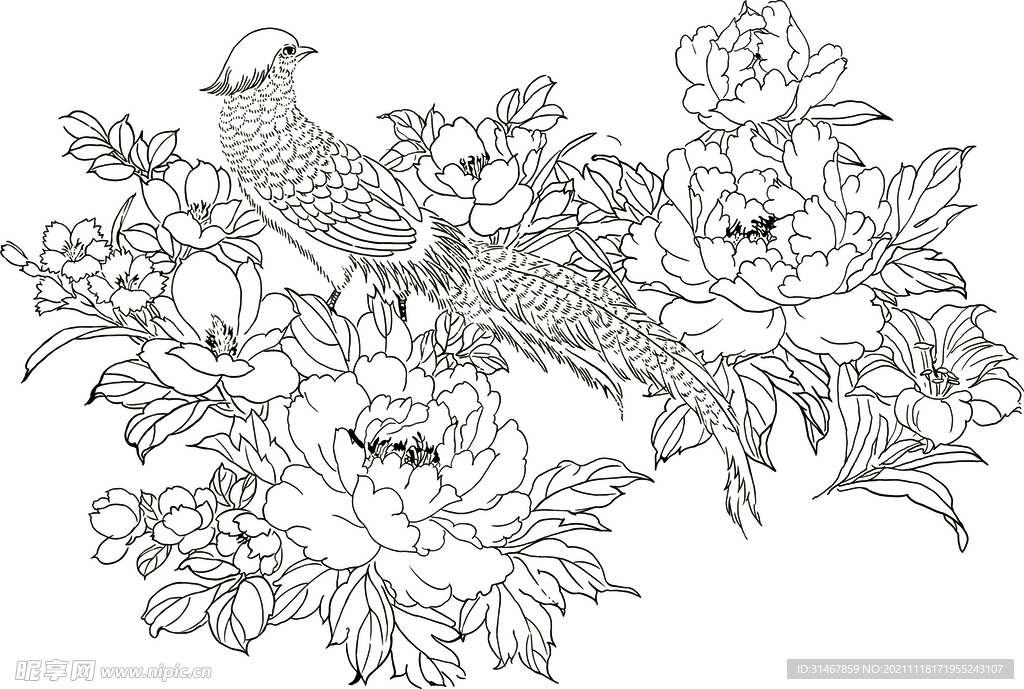 线条花