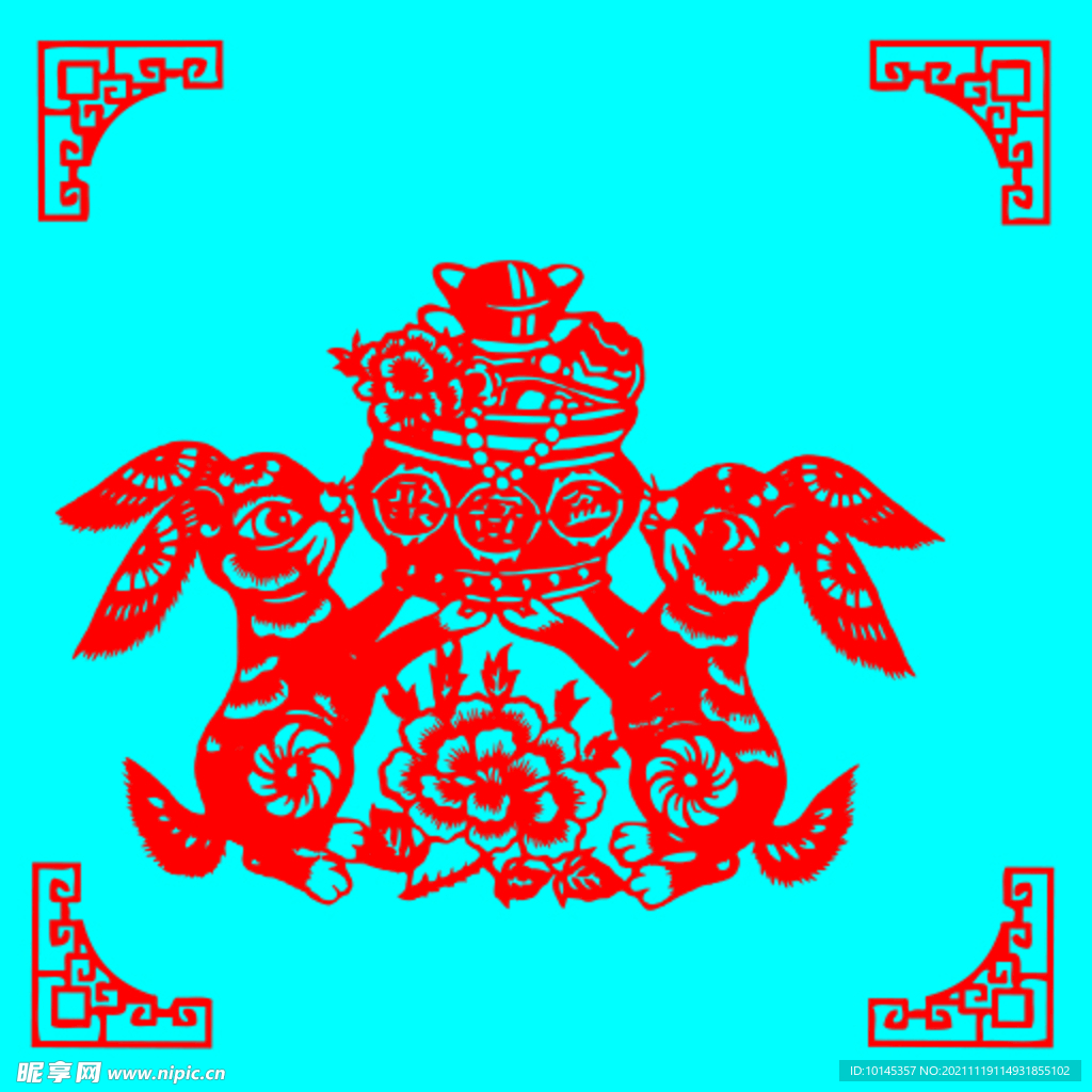兔子剪纸