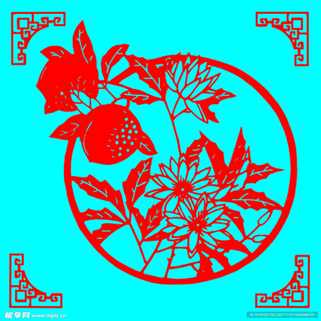 花卉剪纸