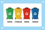 卡通垃圾桶垃圾分类元素图