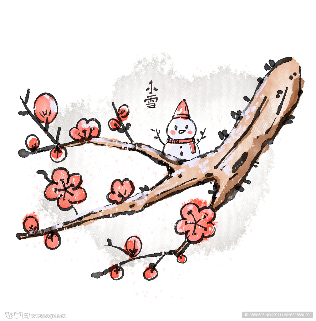 水彩梅花