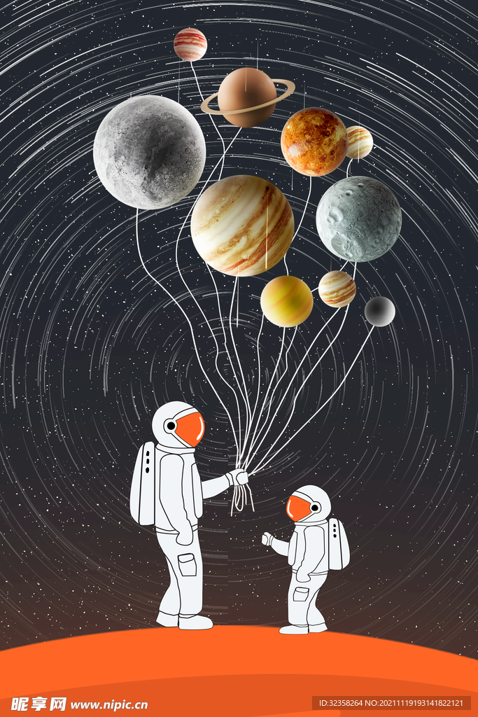 高清分层星球气球