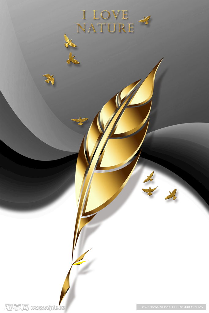 金色麦穗装饰挂画