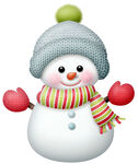 圣诞戴围巾的雪人