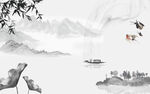 水墨山水海报背景