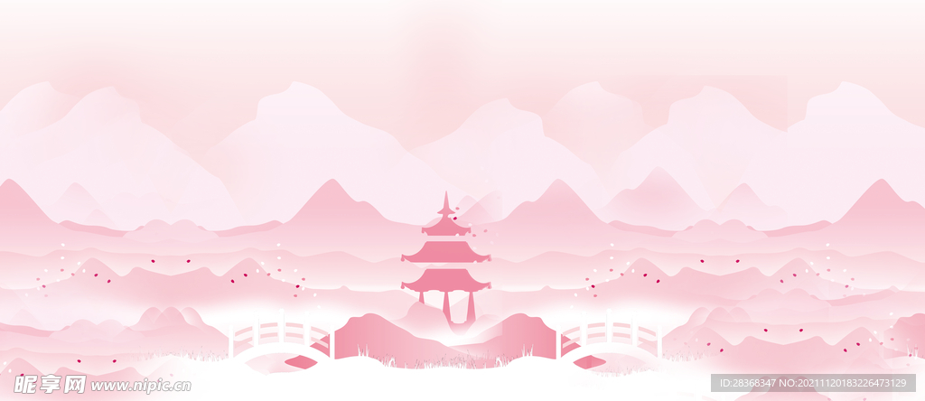 水墨山水海报背景 