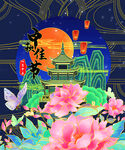 中秋手提袋平面图