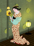 中式古装手绘美女装饰画