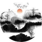 禅意意境山水装饰画