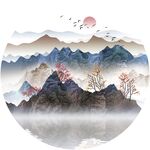 禅意意境山水装饰画