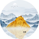 金色意境山水装饰画