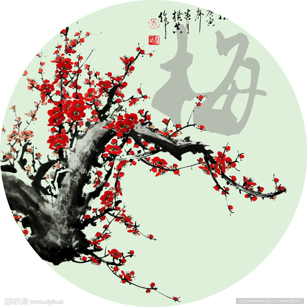 中式梅兰竹菊装饰画