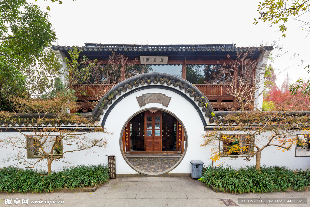 古庭院楼阁古建筑