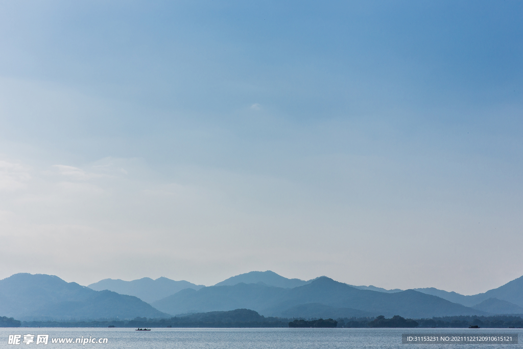 杭州西湖水墨般山水风景
