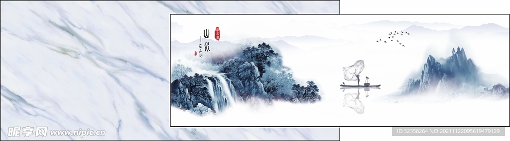 禅意意境山水装饰画