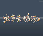 虫草老鸭汤书法字立体字