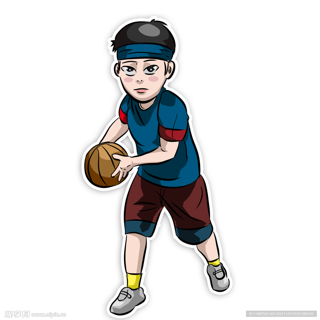 打篮球做运动锻炼的小男孩小学生