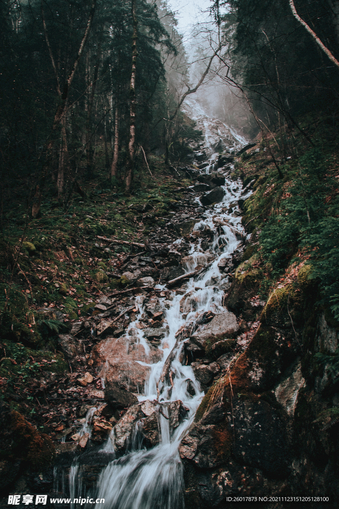 山间小河流水