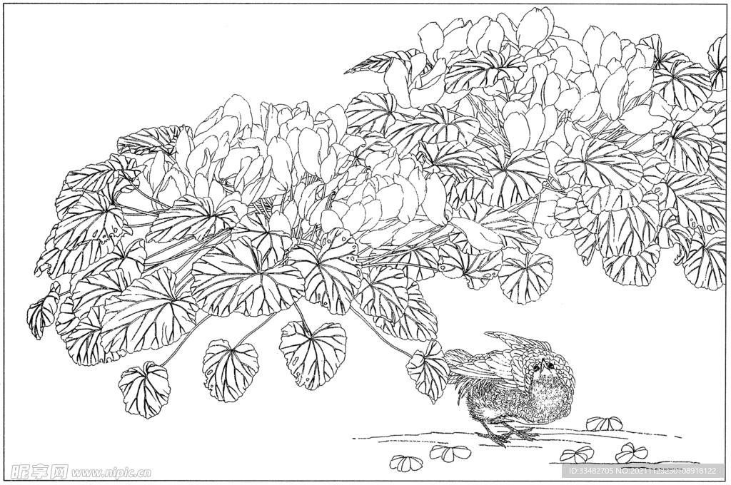 复古花纹图
