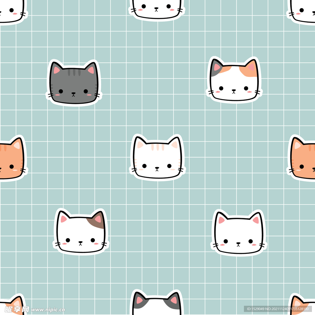 手绘卡通猫  