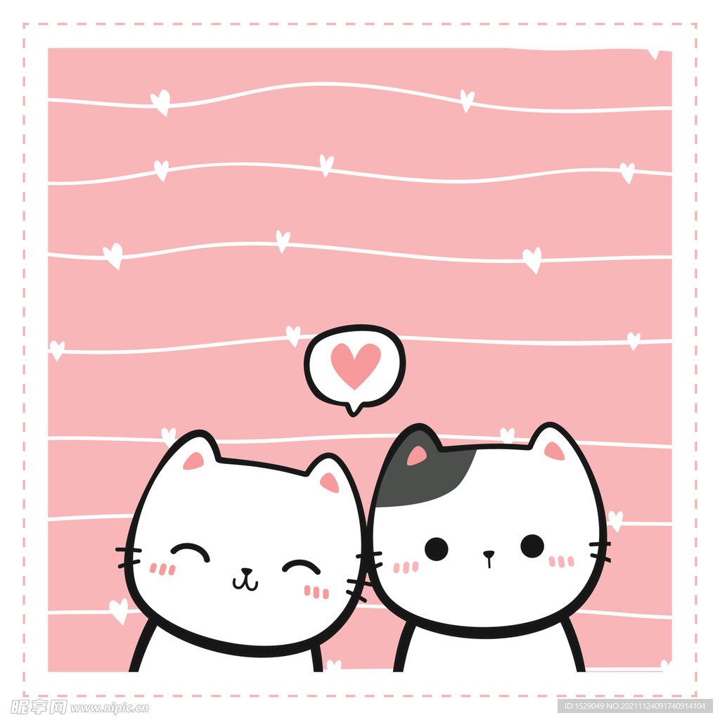 手绘卡通猫  