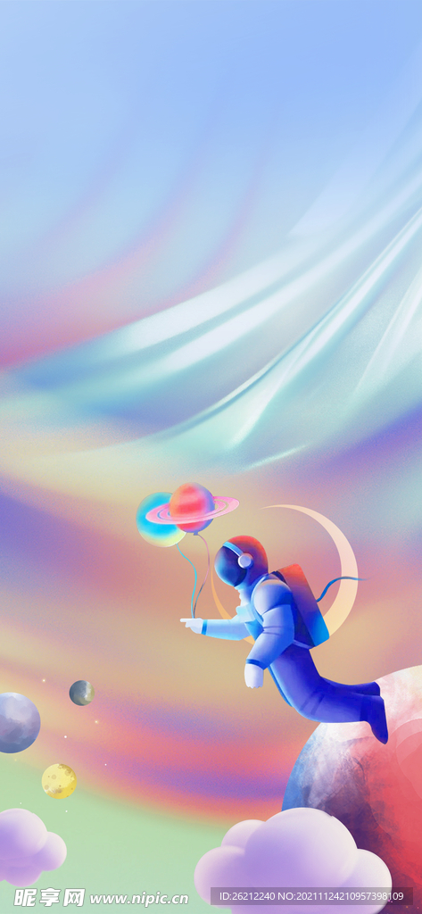 插画 宇航员