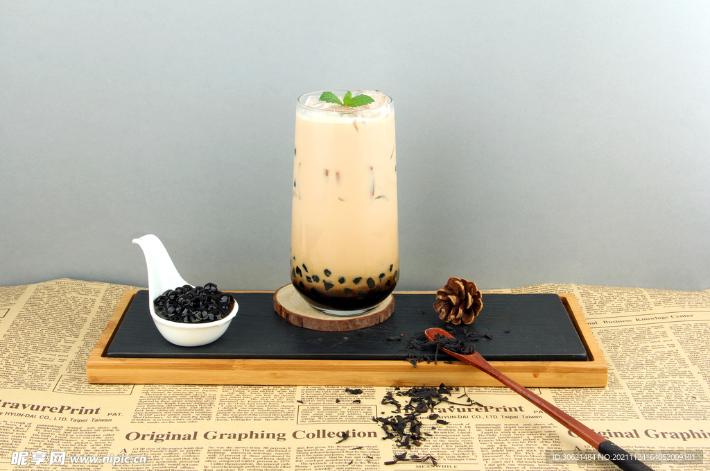 大红袍珍珠奶茶